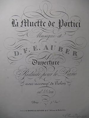 Bild des Verkufers fr AUBER D. F. E. La Muette de Portici Piano ca1855 zum Verkauf von partitions-anciennes