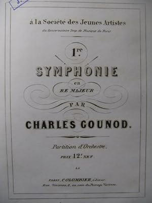 Seller image for GOUNOD Charles 1re Symphonie Orchestre ca1855 for sale by partitions-anciennes