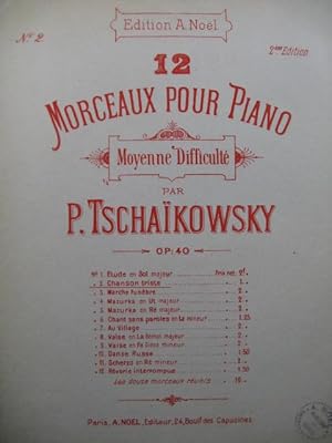 Imagen del vendedor de TSCHAIKOWSKY P. I. Chanson Triste Piano a la venta por partitions-anciennes