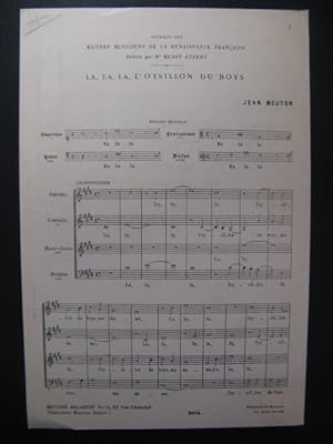 MOUTON Jean L'Oysillon du Boys Chant 1947