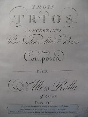 ROLLA Alessandro 3 Trios Violon Alto 1795