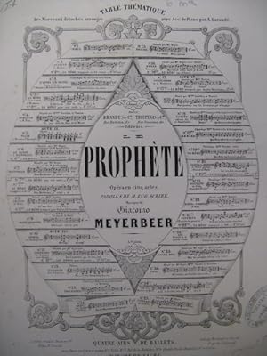 Immagine del venditore per MEYERBEER G. Le Prophte No 6 Le Songe Chant Piano 1850 venduto da partitions-anciennes