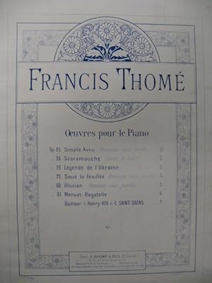 Seller image for THOM Francis Sous la Feuille Piano ca1900 for sale by partitions-anciennes