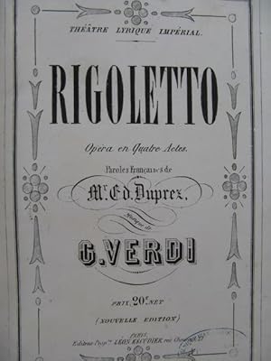 VERDI Giuseppe Rigoletto Opera Piano Chant ca1860