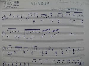 WEISS Sylvius Leopold Adagio Manuscrit Guitare