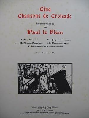 LE FLEM Paul Chanson de Croisade A vous, Amants Chant Piano 1925