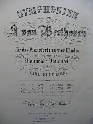 BEETHOVEN Symphonie No 6 Piano 4 mains Violon Violoncelle ca1867