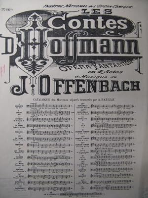 Imagen del vendedor de OFFENBACH Jacques Les Contes d'Hoffmann No 16 Chant Piano a la venta por partitions-anciennes