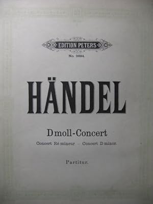 HAENDEL G. F. Concerto Ré mineur Orchestre