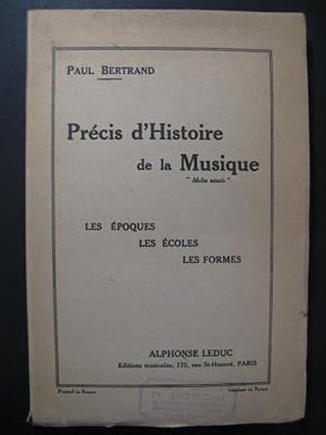 Image du vendeur pour BERTRAND Paul Prcis d'Histoire de la Musique 1957 mis en vente par partitions-anciennes