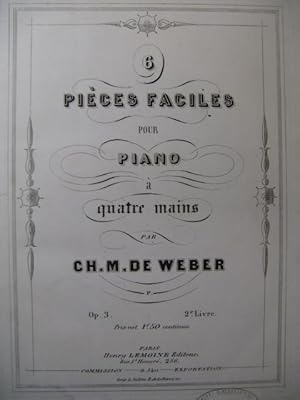 Bild des Verkufers fr WEBER 6 pices op. 3 No 2 Piano 4 mains ca1859 zum Verkauf von partitions-anciennes
