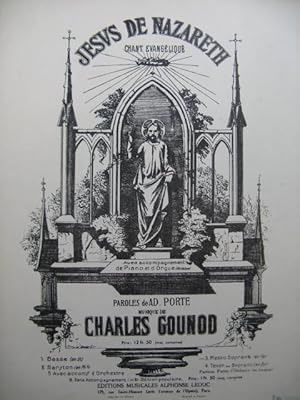 Image du vendeur pour GOUNOD Charles Jesus de Nazareth Piano Chant Orgue 1948 mis en vente par partitions-anciennes