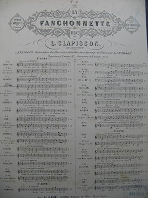 Bild des Verkufers fr CLAPISSON Louis La Fanchonnette No 2 Romance Chant Piano XIXe zum Verkauf von partitions-anciennes