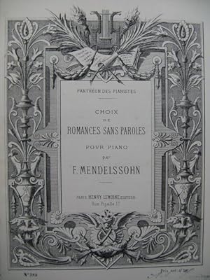 MENDELSSOHN Allégresse et 1ère Barcarolle Piano ca1880