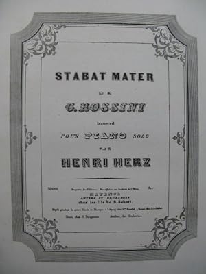 Image du vendeur pour HERZ Henri Stabat Mater Air Piano ca1845 mis en vente par partitions-anciennes