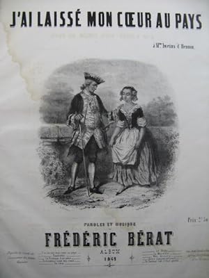 Seller image for BRAT Frdric J'ai laiss mon coeur Chant Piano 1849 for sale by partitions-anciennes
