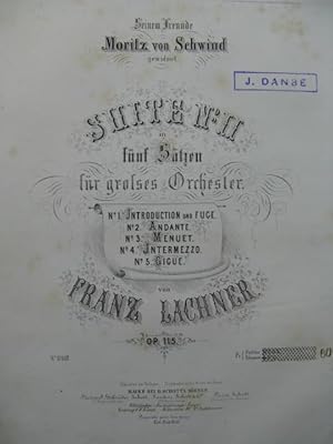 Seller image for LACHNER Franz Suite No 2 Orchestre 1864 for sale by partitions-anciennes