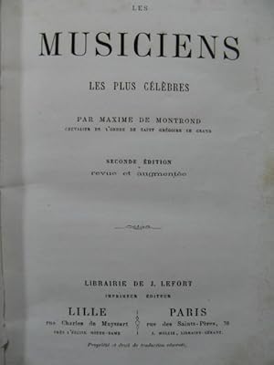 DE MONTROND Maxime Les Musiciens les plus célèbres 1867