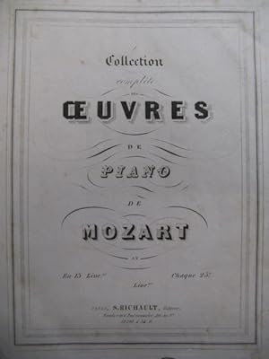 MOZART W. A. 17 Sonates Violon Piano 1852