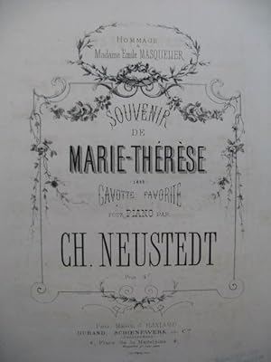 Imagen del vendedor de NEUSTEDT Ch. Souvenir de Marie-Thrse Piano XIXe sicle a la venta por partitions-anciennes