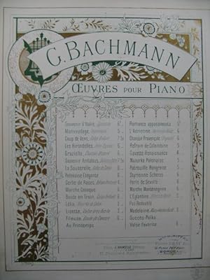 Bild des Verkufers fr Bachmann Georges L'glantine Piano zum Verkauf von partitions-anciennes