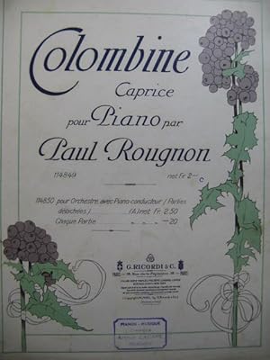 Seller image for ROUGNON Paul Colombine Piano 1913 for sale by partitions-anciennes