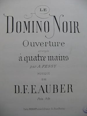 Immagine del venditore per AUBER D. F. E. Le Domino Noir Opera Ouverture Piano 4 mains XIXe venduto da partitions-anciennes