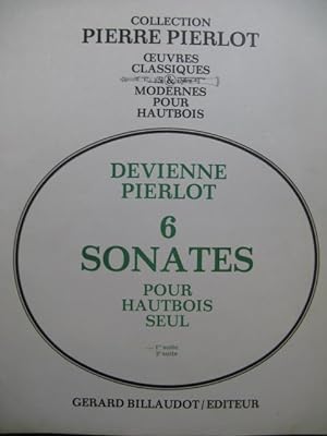 Image du vendeur pour DEVIENNE Franois 6 Sonates 1re Suite Hautbois seul 1969 mis en vente par partitions-anciennes