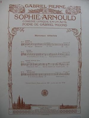 Image du vendeur pour PIERN Gabriel Sophie Arnould No 1 Chant Piano 1927 mis en vente par partitions-anciennes