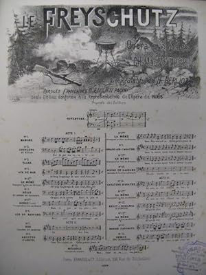 WEBER LE Freyschutz No 5 Ronde de Gaspard Chant Piano 1876