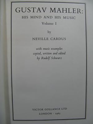 CARDUS Neville Gustav Mahler Vol 1 1965