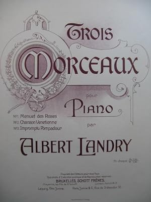 Seller image for LANDRY Albert Chanson Venetienne Piano for sale by partitions-anciennes