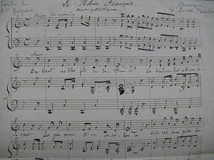BARNOU Ernest L'Armée du Rhin Manuscrit Chant Piano