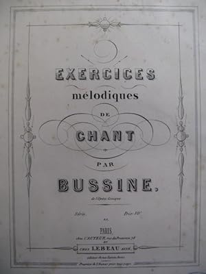 BUSSINE Exercices mélodiques de chant