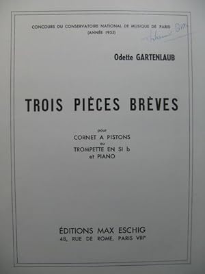 Image du vendeur pour GARTENLAUB Odette Trois Pices Brves pour Piano Trompette mis en vente par partitions-anciennes