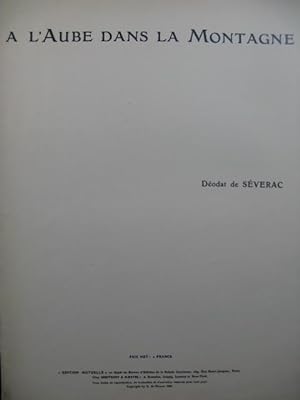 DE SÉVÉRAC Déodat A l'Aube dans la Montagne Chant Piano 1906