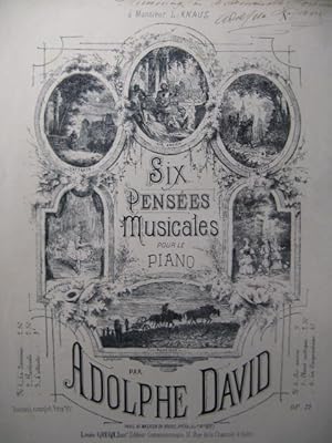 DAVID Adolphe La Cinquantaine Dédicace Piano 1890