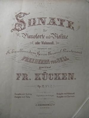 Seller image for KUCKEN Fr. Sonate Violon Piano 1870 for sale by partitions-anciennes