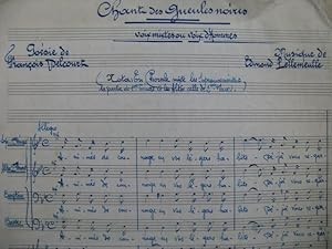 DELCOURT François PELLEMEULLE Ed. Chant des Gueules Noires Manuscrit 1947