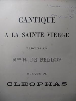 CLEOPHAS Cantique à la Sainte Vierge Chant Piano 1894