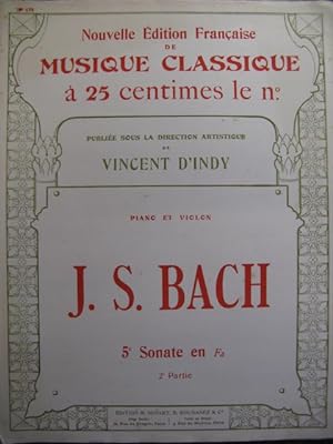 BACH J. S. Sonate No 5 en Fa Violon Piano