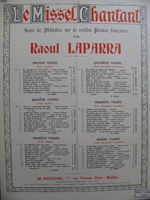 LAPARRA Raoul L'épitaphe de Mathurine Chant Piano 1925