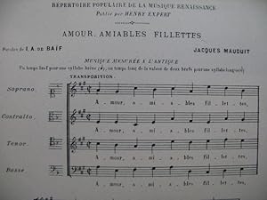 Imagen del vendedor de MAUDUIT Jacques Amour Amiables Fillettes Renaissance Chant 1950 a la venta por partitions-anciennes