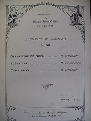 CHRÉTIEN Edwige Offertoire Communion Orgue 1928