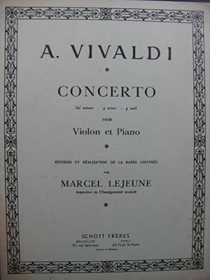 VIVALDI Antonio Concerto Sol mineur Piano Violon