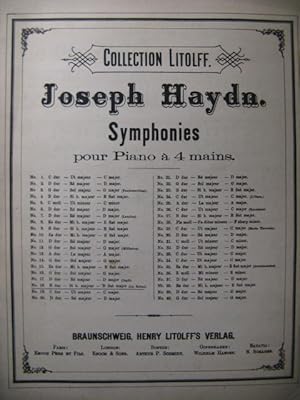 HAYDN Joseph Symphonie n° 18 Piano 4 mains