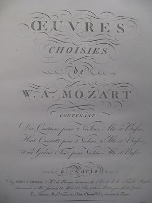 MOZART W. A. Oeuvres choisies Violon Alto Violoncelle ca1810