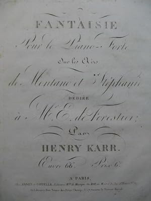 Image du vendeur pour KARR Henry Fantaisie Piano ca1820 mis en vente par partitions-anciennes