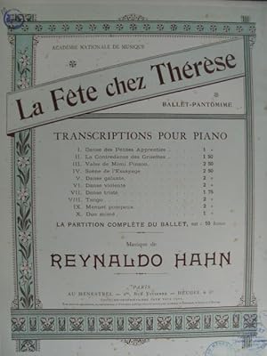 Imagen del vendedor de HAHN Reynaldo Menuet pompeux Piano a la venta por partitions-anciennes