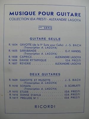 PRESTI Ida Etude No 1 pour deux Guitares